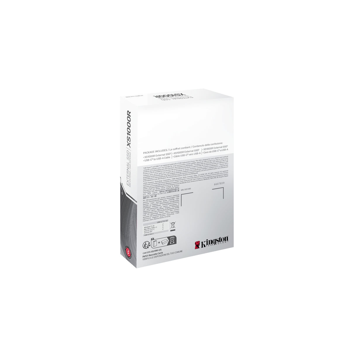 Ekstern harddisk Kingston SXS1000R/2000G Rød 2 TB